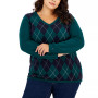 Plus Size Argyle Ivy Cotton Sweater