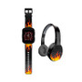 Kid's Flame Print Tpu Strap Smart Watch with Headphones Set 41mm