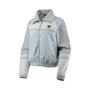 Women's Navy Milwaukee Brewers Colorblock Track Raglan Full-Zip Jacket