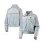 Women's Navy Milwaukee Brewers Colorblock Track Raglan Full-Zip Jacket