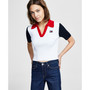 Women's Ribbed Colorblocked Cropped Sweater