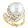 EFFY® Cultured Freshwater Pearl (12-1/2mm) & Diamond (3/4 ct. t.w.) Ring in 14k White Gold (Also Available in 14k Yellow Gold & Rose Gold)