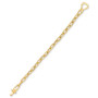 Black Spinel Horseshoe Clasp Paperclip Link Bracelet in 14k Gold-Plated Sterling Silver