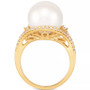 Cultured White Ming Pearl (12mm) & Diamond (1/3 ct. t.w.) Ring in 14k Gold
