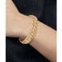 Wide Fancy Link Chain Bracelet in 14k Gold