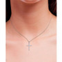 Diamond Cross Pendant Necklace (1/2 ct. t.w.) in Sterling Silver or 14k Gold-Plate Over Sterling Silver, 16" + 2" Extender