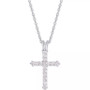 Diamond Cross Pendant Necklace (1/2 ct. t.w.) in Sterling Silver or 14k Gold-Plate Over Sterling Silver, 16" + 2" Extender