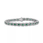 Ruby (3 ct. t.w.) & Diamond (3 ct. t.w.) Halo Link Bracelet in 14k White Gold (Also in Emerald & Sapphire)
