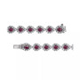 Ruby (4 ct. t.w.) & Diamond (3 ct. t.w.) Halo Link Bracelet in 14k White Gold (Also in Saphire & Emerald)