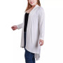 Plus Size Long Sleeve Knit Cardigan with Chiffon Back