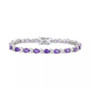 Amethyst (6-7/8 ct. t.w.) & Lab-Created White Sapphire (2-1/2 ct. t.w.) Link Bracelet in Sterling Silver (Also in Blue Topaz, Peridot, Garnet, & Citrine)
