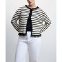 Women's Frayed Striped Cardigan
