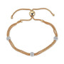 Diamond Beaded Bolo Bracelet (1/6 ct. t.w.) in  Sterling Silver & 14k Gold-Plate