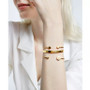Initial Elle Cuff Bangle Bracelet in 14K Gold-Plated Sterling Silver