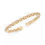 Pyramid Link Polished End Cuff Bracelet