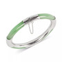Dyed Green Jade (7mm) Bangle Bracelet in Sterling Silver (Also available in Red, Black and Green and Red Dyed Jade)