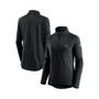 Women's Branded Black, Heathered Charcoal San Jose Sharks Authentic Pro Travel and Training Raglan Quarter-Zip Jacket