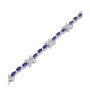 Created Blue Sapphire and Created White Sapphire Bracelet in Sterling Silver