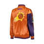 Women's Purple, Orange Phoenix Suns Split Colorblock Satin Full-Snap Varsity Jacket