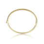 Sterling Silver 14k Yellow Gold Plated with Cubic Zirconia Chain Link Stiff Bangle Bracelet