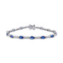 Lab-Created Blue Sapphire (5-5/8 ct. t.w.) & Lab-Created White Sapphire (1-1/8 ct. t.w.) Link Bracelet in Sterling Silver