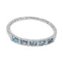 Blue Topaz (14 ct. t.w.) & Diamond (1/8 ct. t.w.) Bangle Bracelet in Sterling Silver