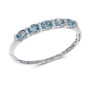Blue Topaz (14 ct. t.w.) & Diamond (1/8 ct. t.w.) Bangle Bracelet in Sterling Silver