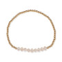 Cultured Freshwater Pearl (4-1/2 - 5mm) Polished Bead Stretch Bracelet in 18k Gold-Plated Sterling Silver