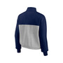 Women's Branded Navy, Heathered Gray Notre Dame Fighting Irish Sideline to Sideline Colorblock Quarter-Zip Jacket