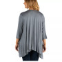 Elbow Length Sleeve Plus Size Open Cardigan