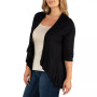 Elbow Length Sleeve Plus Size Open Cardigan