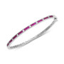 Sapphire (1-7/8 ct. t.w.) & White Sapphire (1/3 ct. t.w.) Bangle Bracelet in Sterling Silver (Also Available in Ruby)