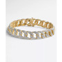 Men's Diamond Link Bracelet (1 ct. t.w.) in 14k Gold-Plated Sterling Silver and Sterling Silver
