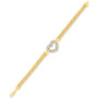 Cubic Zirconia Heart Bracelet in Sterling Silver & 18K Gold-Plate