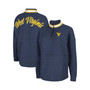 Women's Heathered Navy West Virginia Mountaineers Alice 2-Hit Fleece Quarter-Zip Jacket
