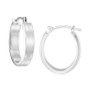 Polished Oval Hoop Earrings in 14k White Gold, 1/2"