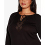 Plus Size Raglan Sleeve Pointelle Sweater