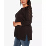 Plus Size Raglan Sleeve Pointelle Sweater