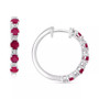 Sapphire & Diamond Accent Small Hoop Earrings in Sterling Silver, 0.81" (Also available in Ruby and Emerald)