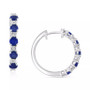 Sapphire & Diamond Accent Small Hoop Earrings in Sterling Silver, 0.81" (Also available in Ruby and Emerald)