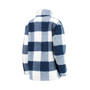 Women's Navy New York Giants Sherpa Plaid Quarter-Zip Jacket