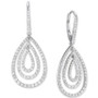 Diamond Concentric Teardrop Leverback Drop Earrings (1 ct. t.w.) in Sterling Silver