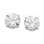 Cubic Zirconia Round Stud Earrings Collection in 14k White Gold