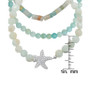 3-Pc. Set Amazonite & Cubic Zirconia Starfish Stretch Bracelets in Sterling Silver