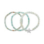 3-Pc. Set Amazonite & Cubic Zirconia Starfish Stretch Bracelets in Sterling Silver