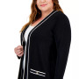 Plus Size Malibu Contrast-Trim Open-Front Cardigan