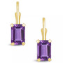 Gemstone Leverback Earrings in 10K Yellow Gold
