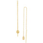Textured Disc Threader Earrings in 14k Gold