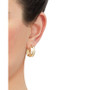 Wide Width Patterned Small Hoop Earrings in 10k Gold, 1"
