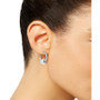 Crystal Fireball Hoop Earrings in 10k Gold